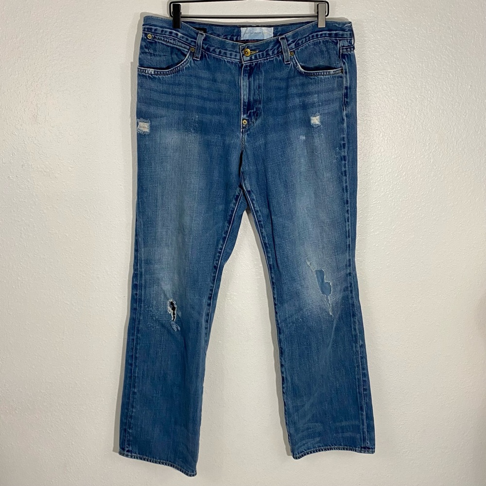 Paper Denim & Cloth James Skinny Straight Jeans Men's 38 x 33 Distressed Denim